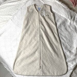 Halo Sleep Sack Size Small 0-6 Months Fleece Zip Front Sleeveless Tan Cream